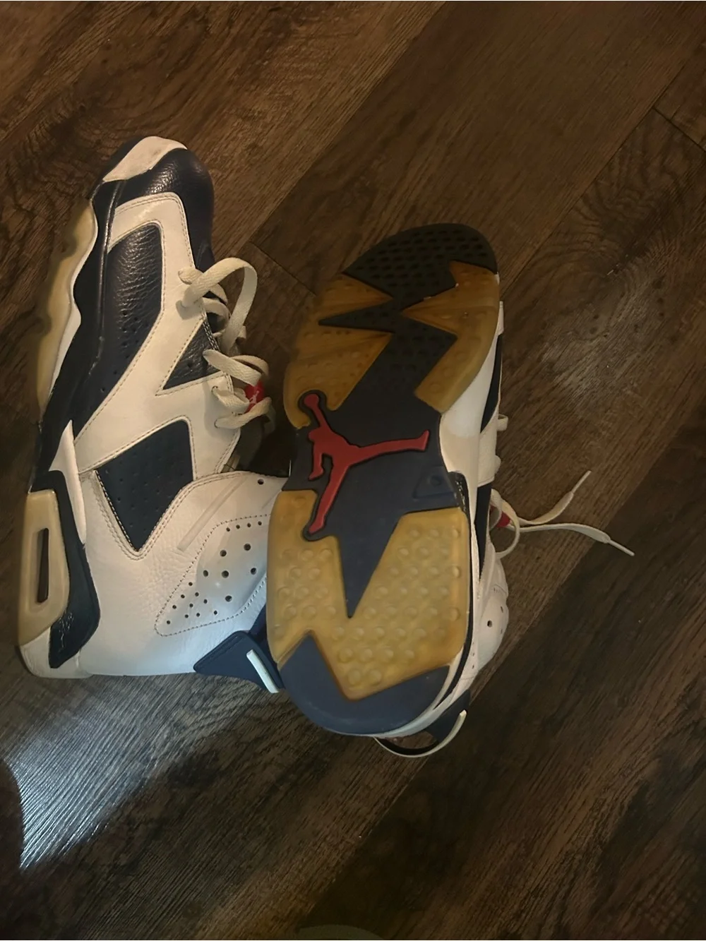 Jordan Men’s Basketball Shoes White Navy Red Accents